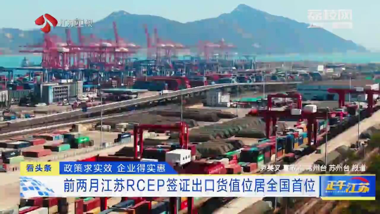 政策求实效 企业得实惠 前两月江苏RCEP签证出口货值位居全国首位