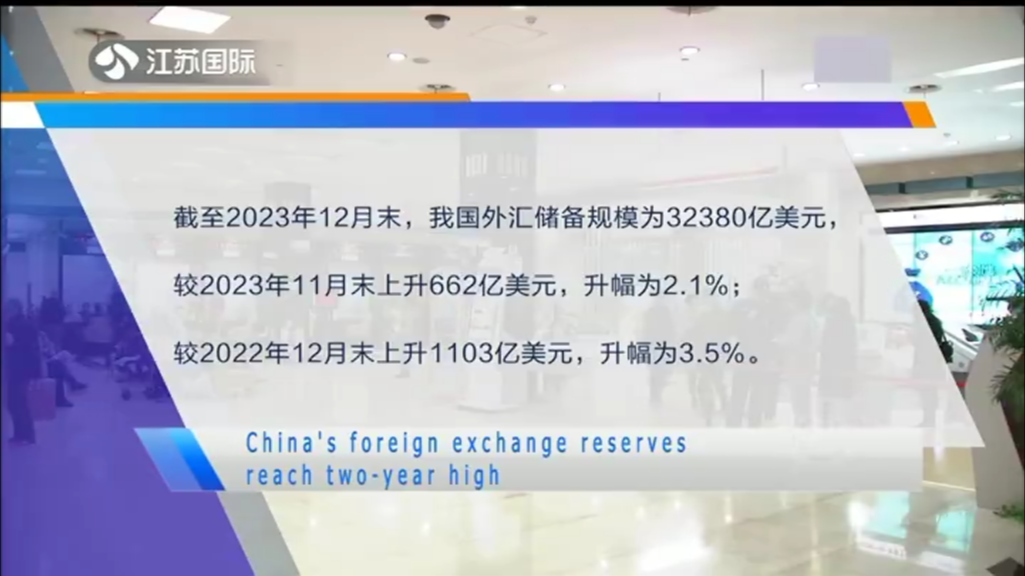 China's foreign exchange reserves reach two-year high