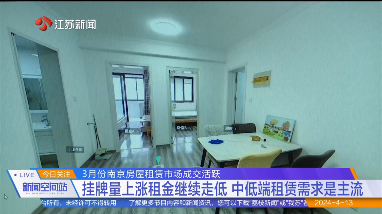 3月份南京房屋租赁市场成交活跃 挂牌量上涨租金继续走低 中低端租赁需求是主流